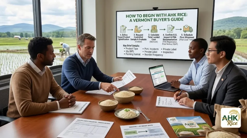 How should a Vermont buyer get started with AHK Rice?