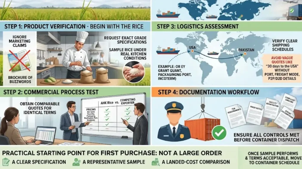 How should a restaurant chain decide whether AHK Rice is the right supplier?