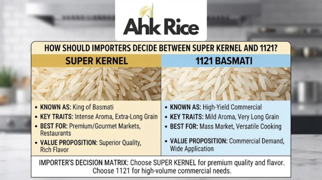 Super Kernel vs 1121 Basmati: Which One Should Importers Choose
