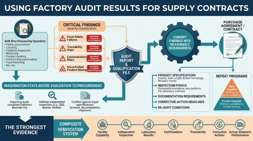 How should importers use factory audit results before signing a supply contract?