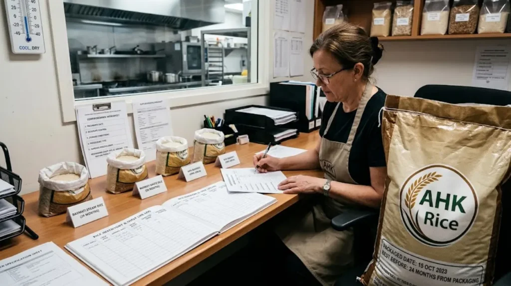 How should restaurants compare shelf life between rice grades?