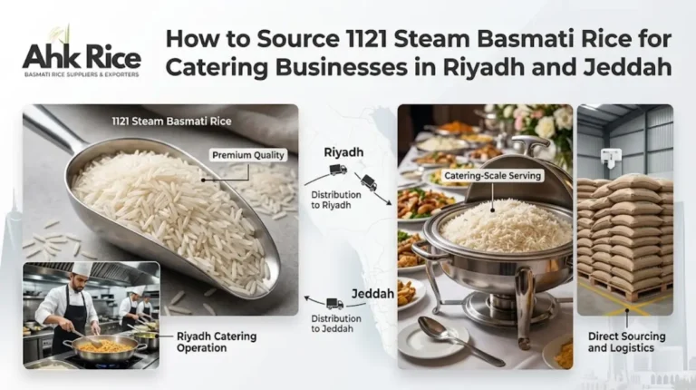 How to Source 1121 Steam Basmati Rice for Catering Businesses in Riyadh and Jeddah