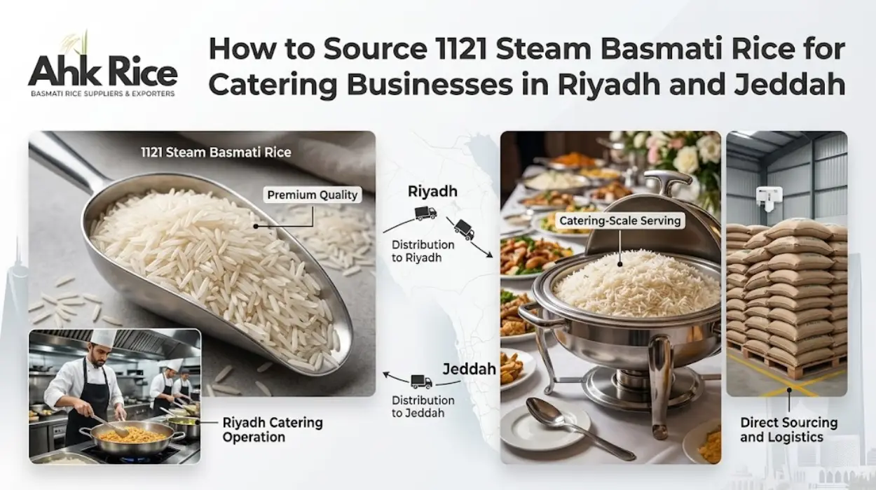 How to Source 1121 Steam Basmati Rice for Catering Businesses in Riyadh and Jeddah