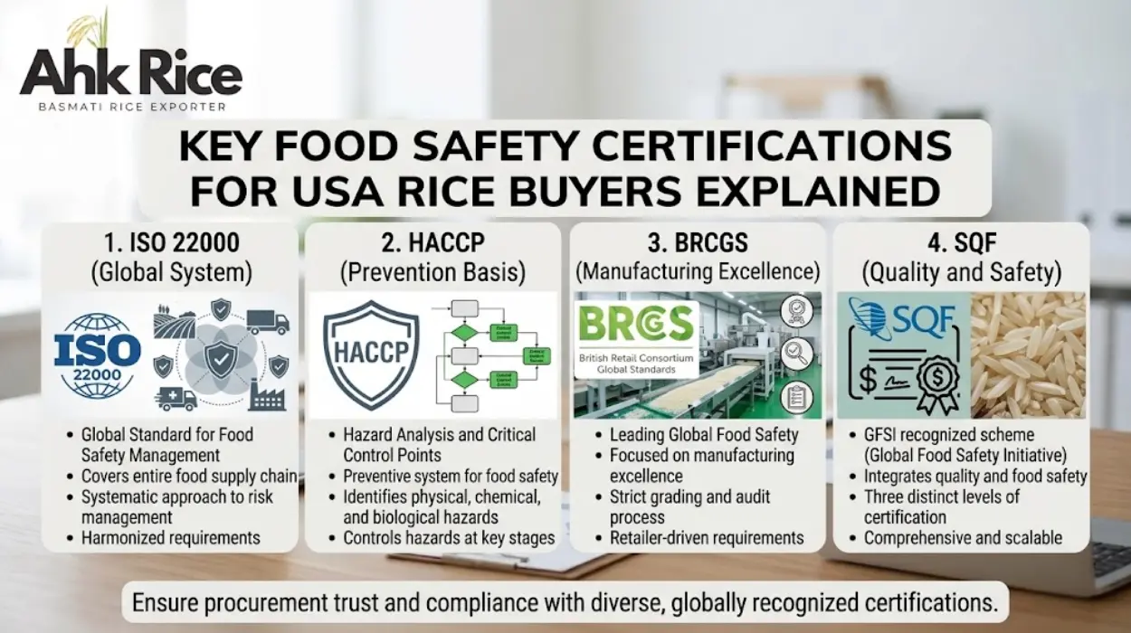 ISO 22000, HACCP, BRCGS and SQF Explained for USA Rice Buyers