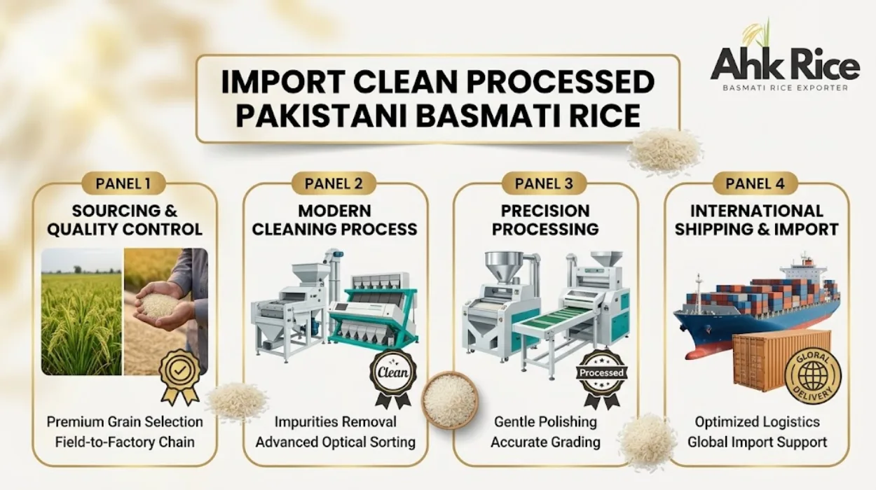 Import Clean Processed Pakistani Basmati Rice for UK Markets