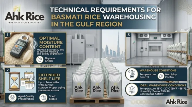 Moisture Content, Shelf Life and Warehouse Conditions for Basmati Rice in the Gulf