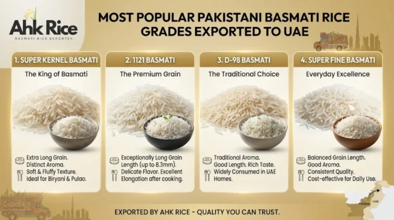 Most Popular Pakistani Basmati Rice Grades Exported to UAE in 2026