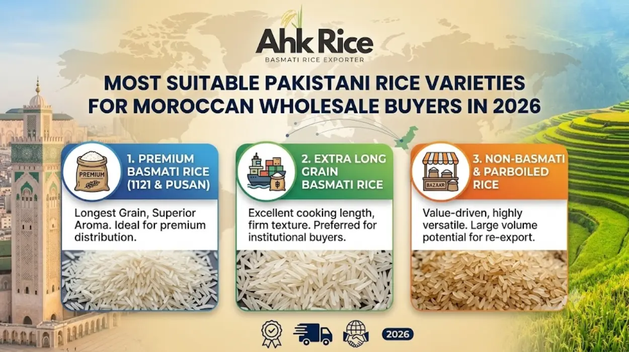 Most Suitable Pakistani Rice Varieties for Moroccan Wholesale Buyers in 2026