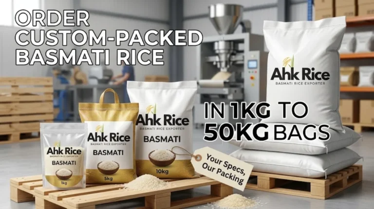 Order Custom-Packed Basmati Rice in 1kg to 50kg Bags from AHK Rice