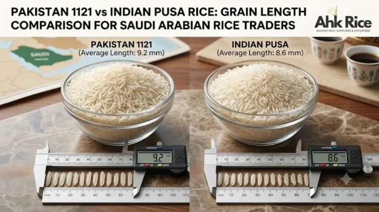 Pakistan 1121 vs Indian Pusa Rice Grain Length Comparison for Saudi Arabian Rice Traders