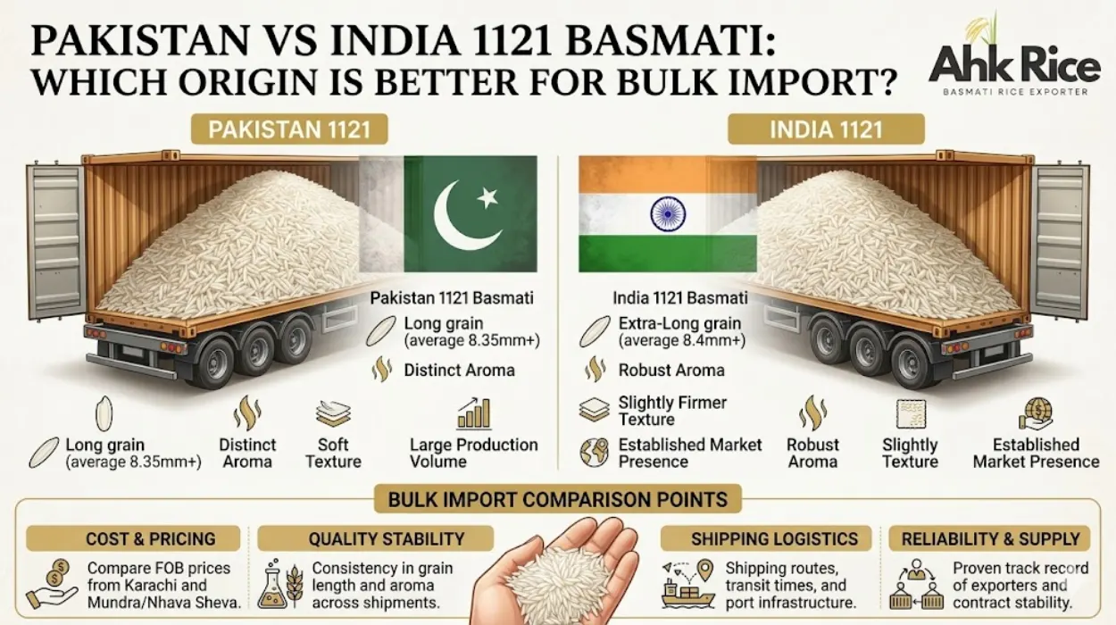 Pakistan vs India 1121 Basmati Which Origin Is Better for Bulk Import
