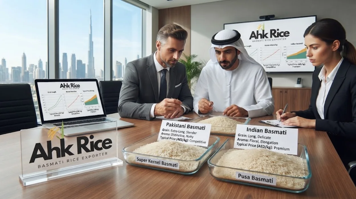 Pakistani Basmati vs Indian Basmati Rice Grain, Aroma and Price Differences for UAE Buyers