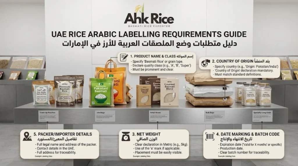 Private Label Basmati Rice Process: Design, Arabic Labelling, MOQ and Lead Time for UAE Brands