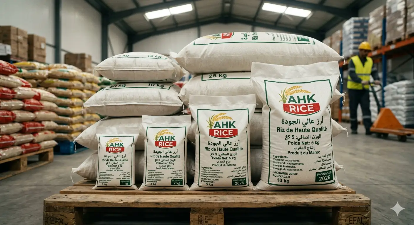 Rice Packaging Sizes and Arabic French Labelling Rules for Morocco 2026 in Morocco