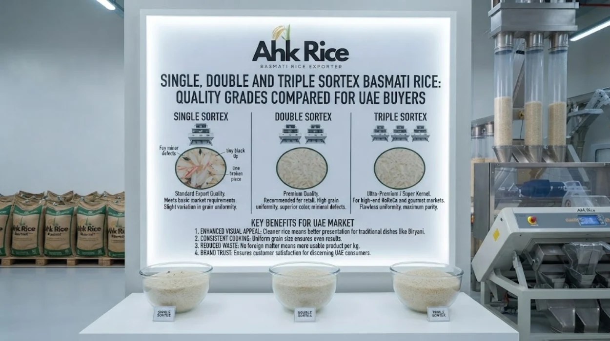 Single, Double and Triple Sortex Basmati Rice Quality Grades Compared for UAE Buyers