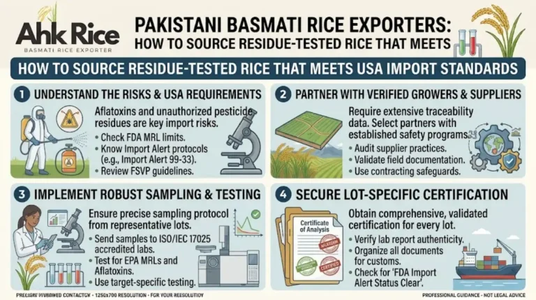 Source Residue-Tested Pakistani Basmati Rice That Meets USA Import Standards