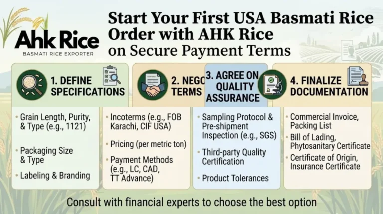 Start Your First USA Basmati Rice Order with AHK Rice on Secure Payment Terms