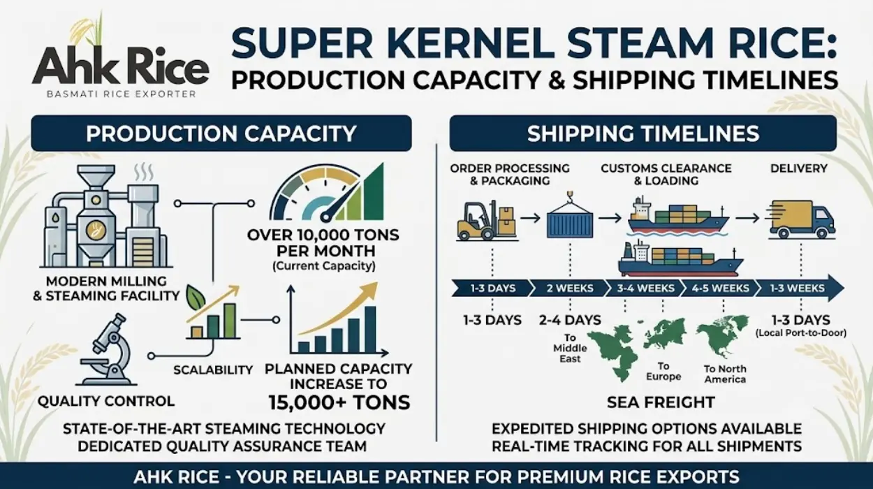 Super Kernel Steam Rice Production Capacity and Shipping Timelines
