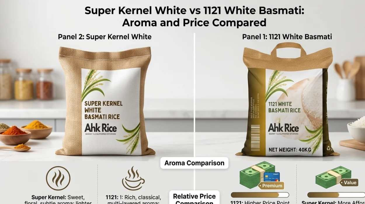Super Kernel White vs 1121 White Basmati: Aroma and Price Compared