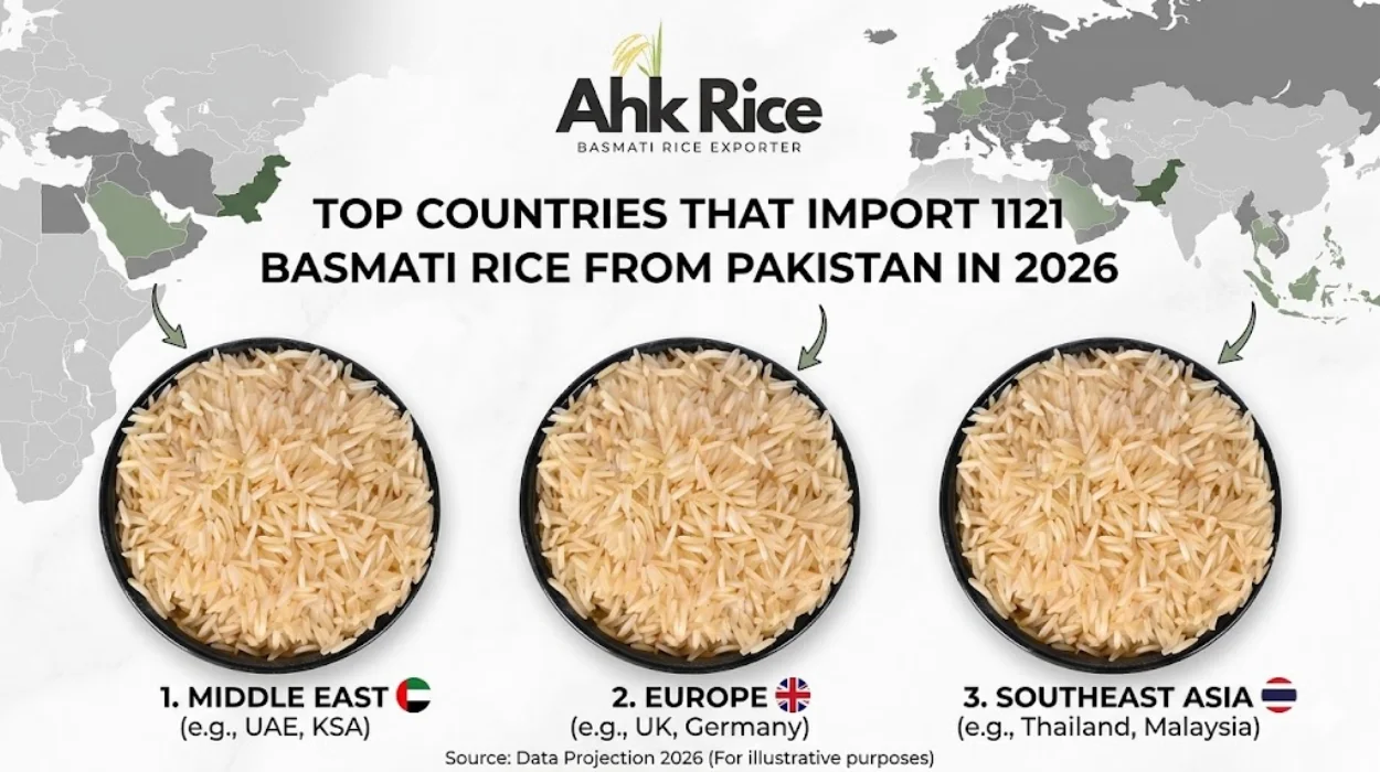 Top Countries That Import 1121 Basmati Rice from Pakistan in 2026