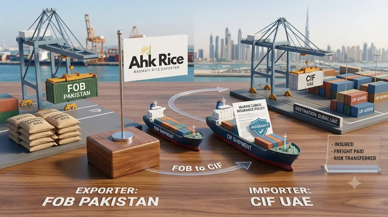 Understanding Freight, Insurance and FOB Pakistan to CIF UAE Pricing for 1509 White Basmati Ric