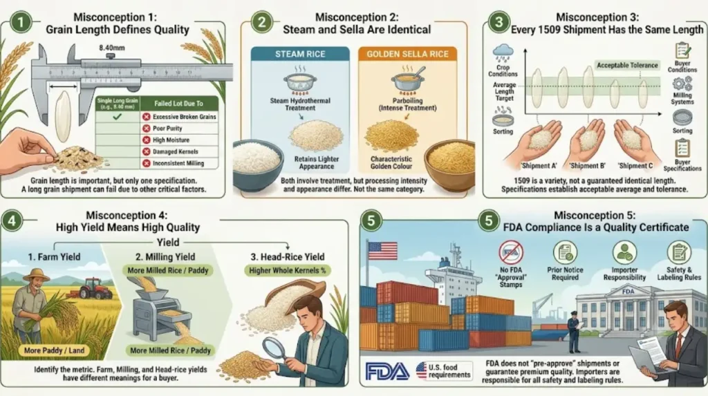 What Are the Common Problems and Misconceptions About 1509 Steam Basmati Rice?
