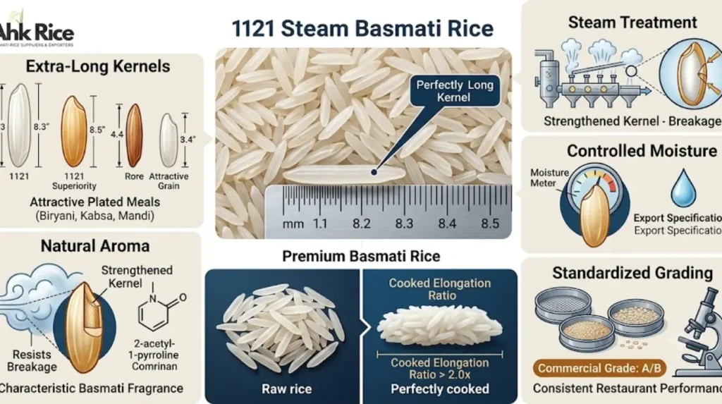 What Are the Key Components That Make 1121 Steam Basmati Rice Different?