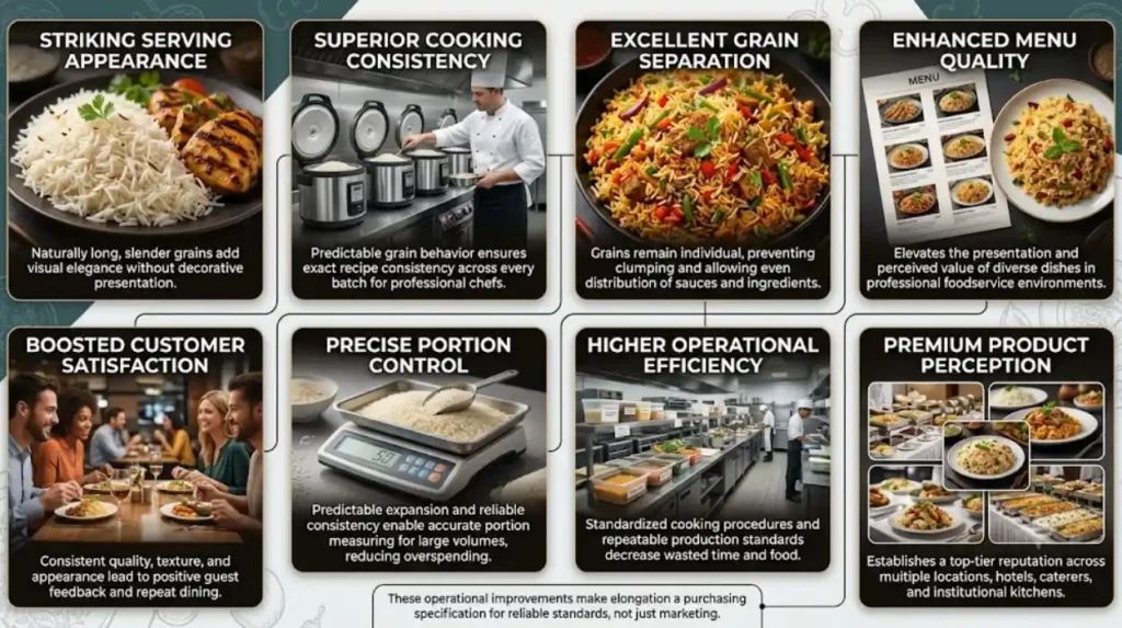What Benefits Does High Elongation Provide During Commercial Cooking?