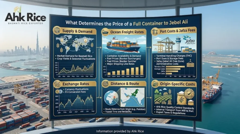 What Is the Best Solution for Shipping a Full Container of Pakistani Basmati Rice to Jebel Ali Port?