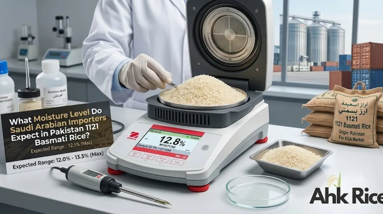 What Moisture Level Do Saudi Arabian Importers Expect in Pakistan 1121 Basmati Rice?
