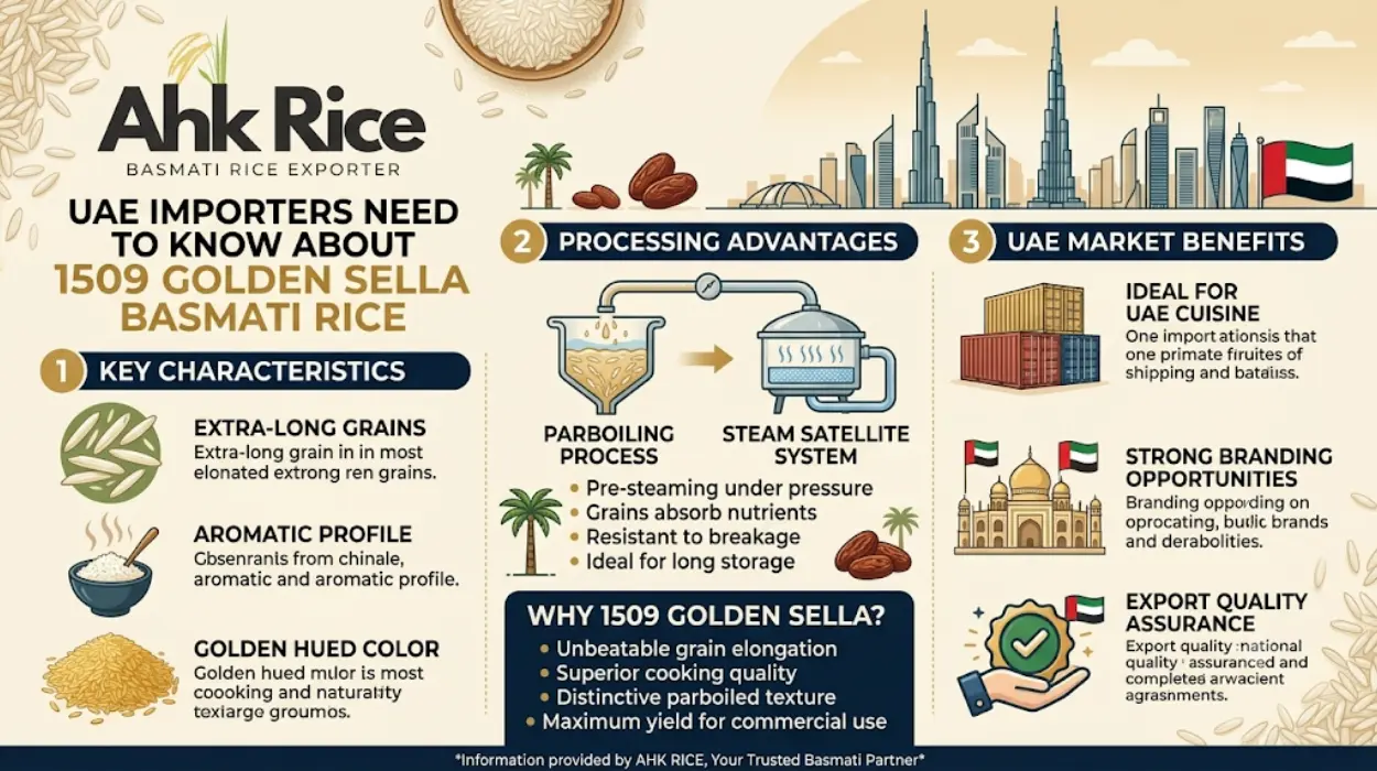 What UAE Importers Need to Know About 1509 Golden Sella Basmati Rice Pricing from Pakistan
