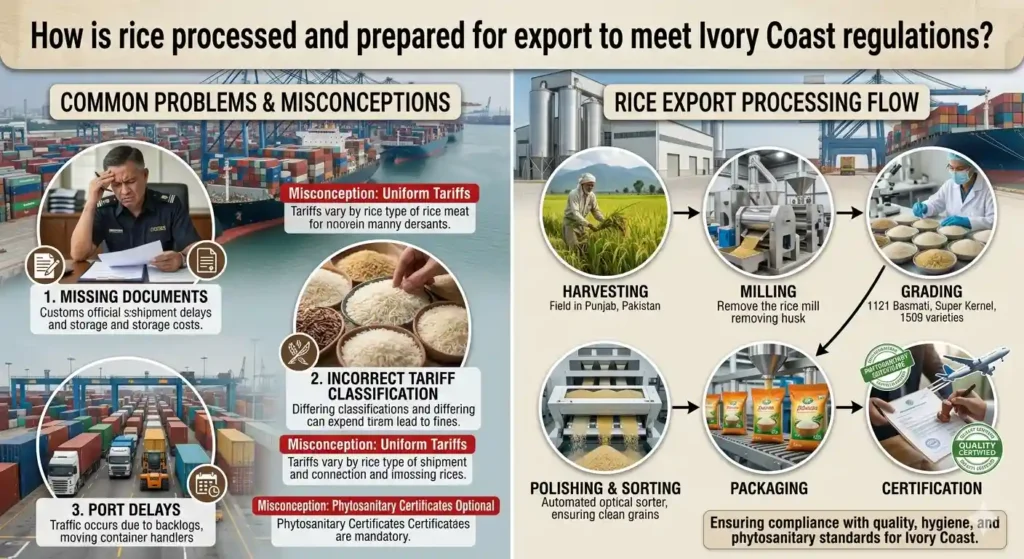 What are common problems and misconceptions about rice import regulations?