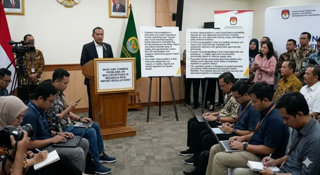 What are common problems or misconceptions in Indonesia rice import regulations?