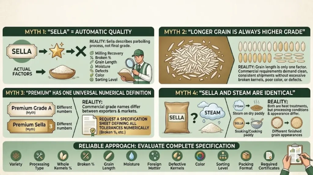 What are the common misconceptions about Super Kernel Sella grades?