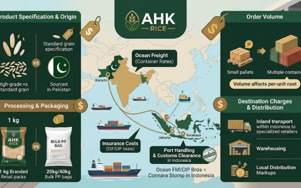 What does Super Kernel Brown Rice cost for Indonesian specialty retail?