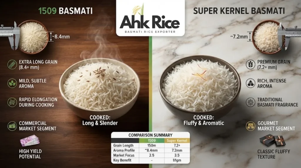 1509 vs Super Kernel Basmati: Market and Aroma Comparison