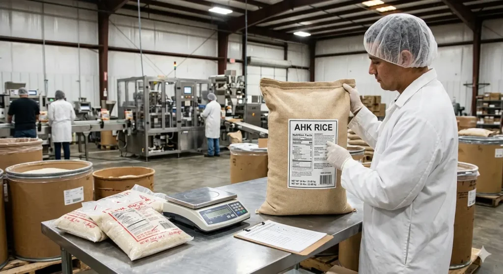 What problems and misconceptions exist around rice packaging and FDA labelling?