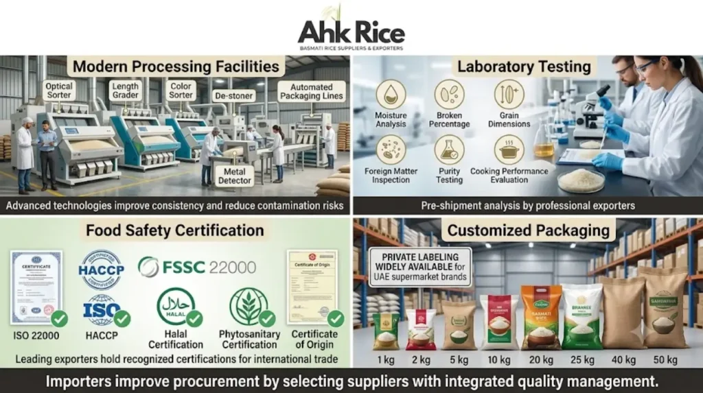 What quality solutions are available for UAE rice importers?