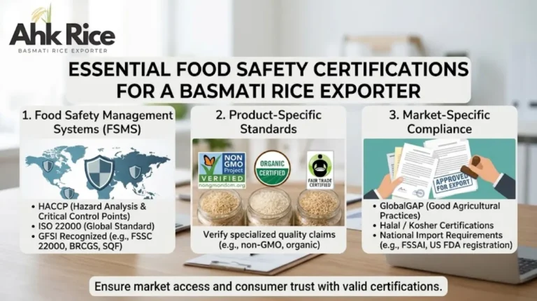 Which Food Safety Certifications Should a Basmati Rice Exporter Have