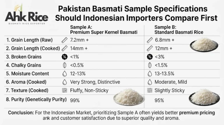 Which Pakistan Basmati Sample Specifications Should Indonesian Importers Compare First