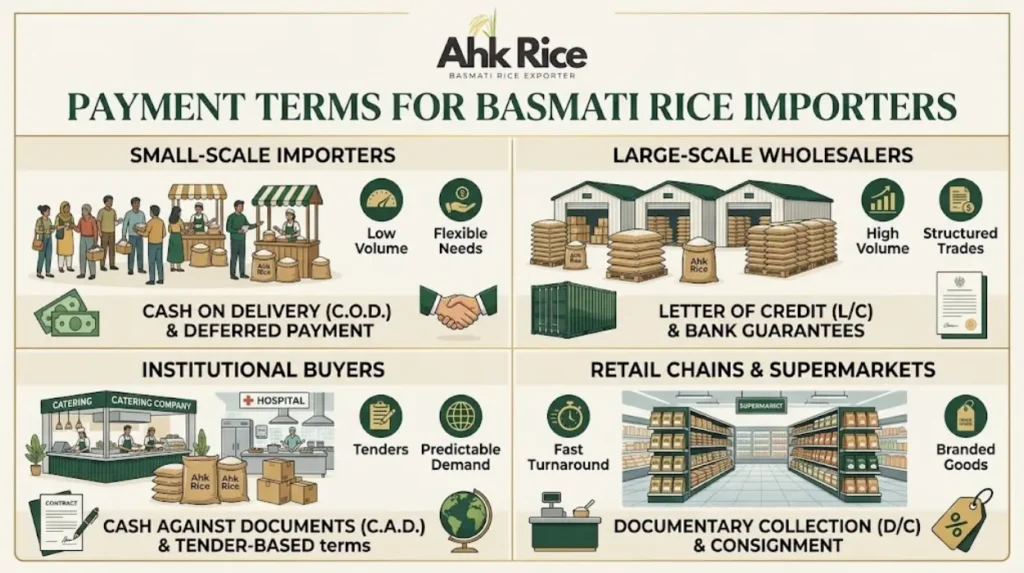 What Payment Terms Are Used in Basmati Rice Export Trade?