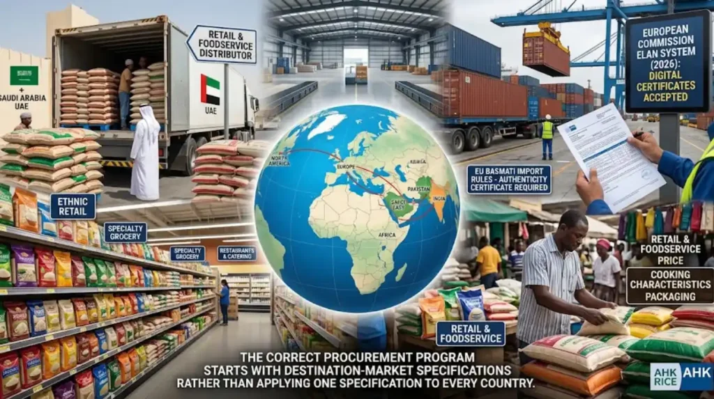 Which markets import Basmati rice?