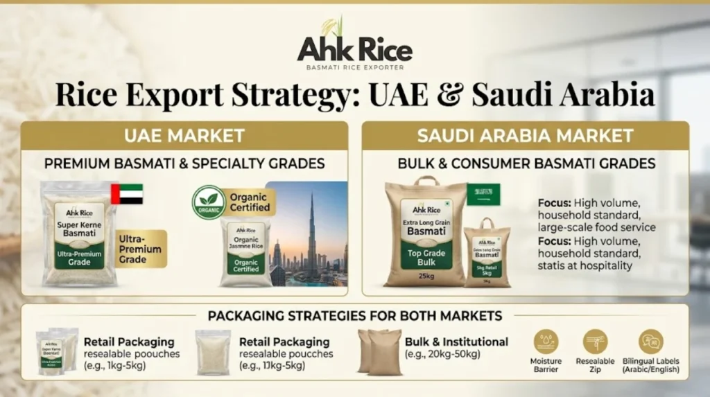 GSO and UAE Food Label Requirements: Arabic Text, Dates, Origin and Net Weight on Rice Bags