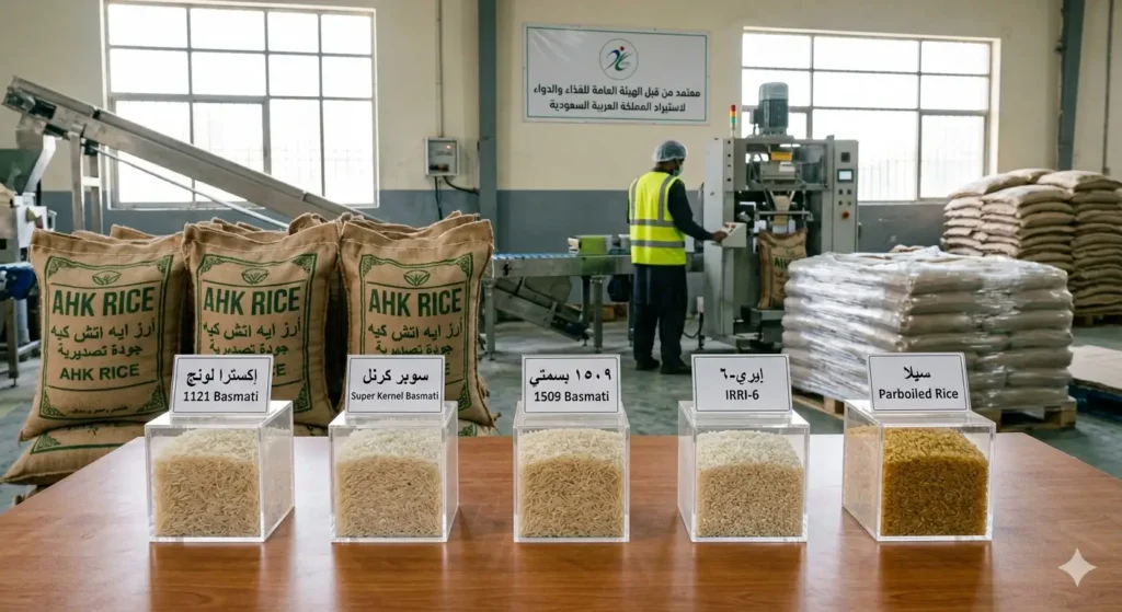 Which rice grades are imported into Saudi Arabia under SFDA regulations?