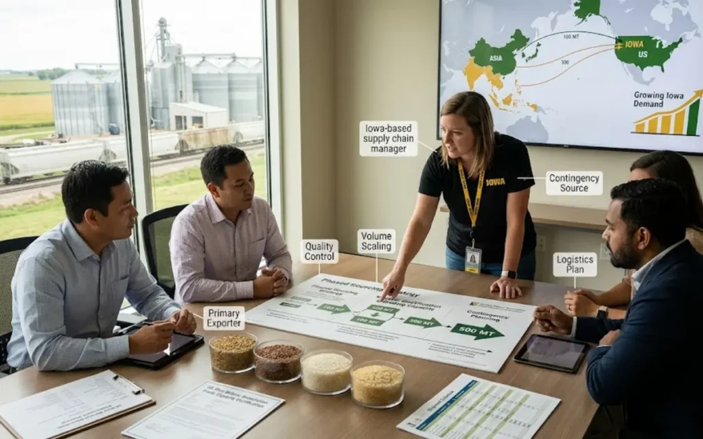 Which supplier model works best for growing Iowa rice demand?