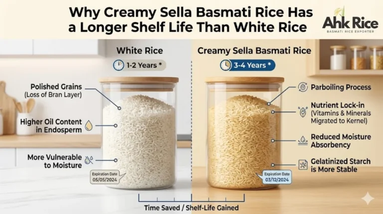 Why Creamy Sella Basmati Rice Has a Longer Shelf Life Than White Rice