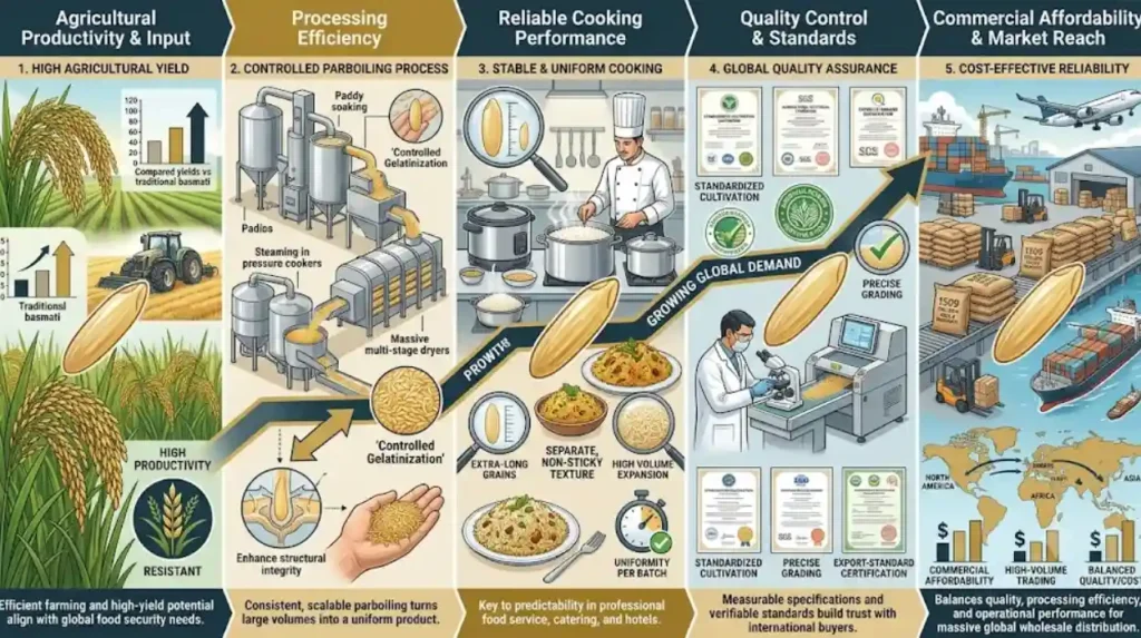 Why Does 1509 Golden Sella Basmati Rice Continue Growing in Commercial Demand?