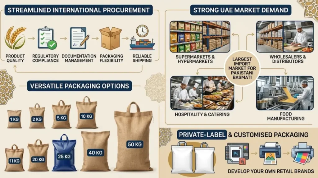 Why should buyers choose UAE export services from AHK Rice?