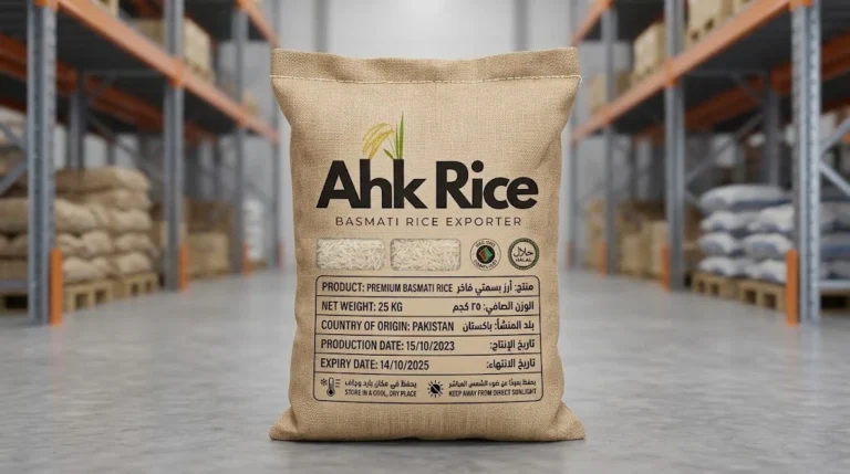 GSO and UAE Food Label Requirements: Arabic Text, Dates, Origin and Net Weight on Rice Bags